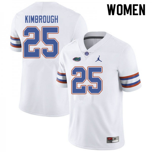 Jordan Brand Women #25 Chester Kimbrough Florida Gators College Football Jersey White